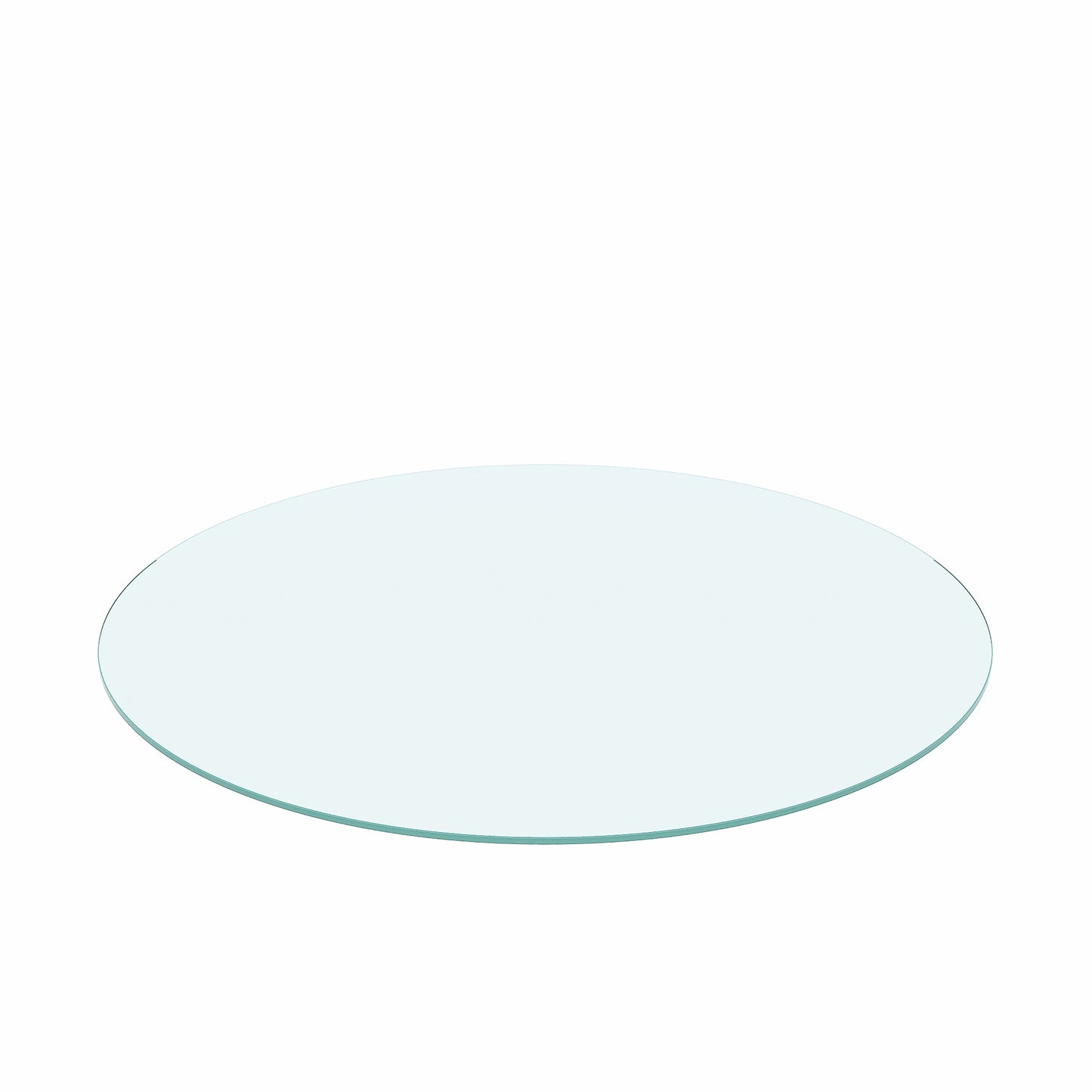 24  Inch Round Tempered Glass Table Top Clear Glass 0.25 Inch Thick Flat Polished Edge
