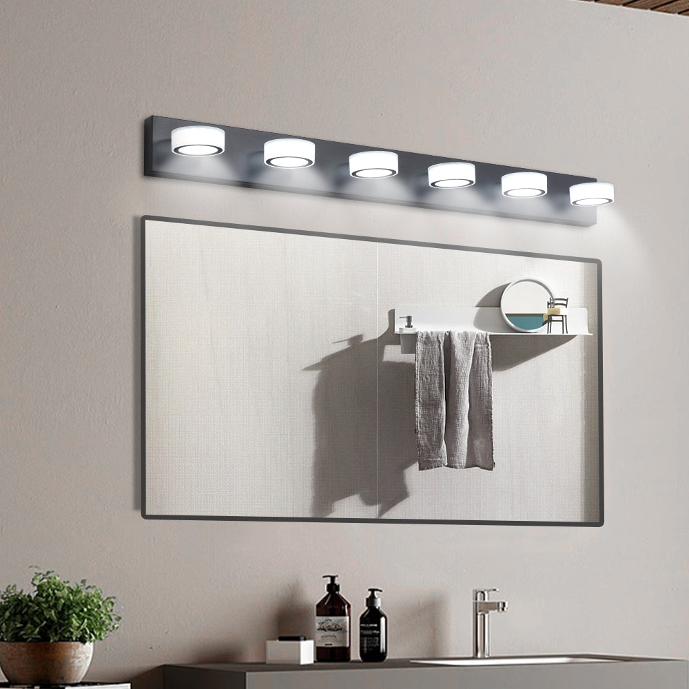 Same As W1340110595 L2010 45  Modern 6-Light LED Vanity Light, Sleek Black Bathroom Wall Light Fixture For Mirror, Shower, And Bathroom Decor