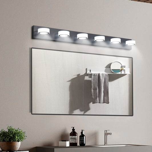 Same As W1340110595 L2010 45  Modern 6-Light LED Vanity Light, Sleek Black Bathroom Wall Light Fixture For Mirror, Shower, And Bathroom Decor