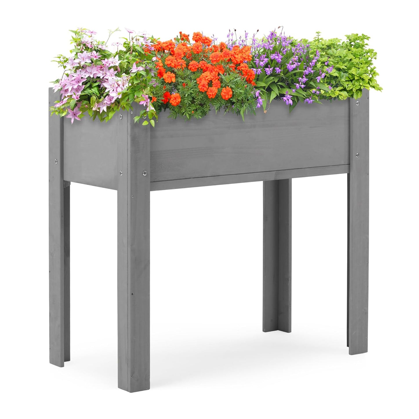 31x31x16 Inch Raised Garden Bed With Legs, Elevated Wooden Planter Box For Outdoor Plants Flowers Fruits Vegetable Herb Growing