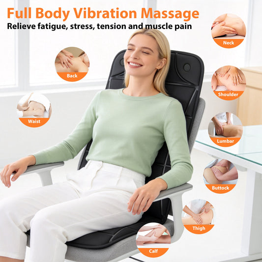 Multi-Function Massage Mat, Adjustable Modes Intensity & Heat Full Body Massager, Wide Voltage & 12V Car Adapter, With Storage Bag And Earplugs