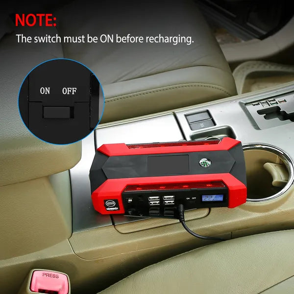 Car Jump Starter Booster 1000A Peak 20000mAh 12V Battery Charger (Up To 6.0L Gas Or 3.0L Diesel Engine)
