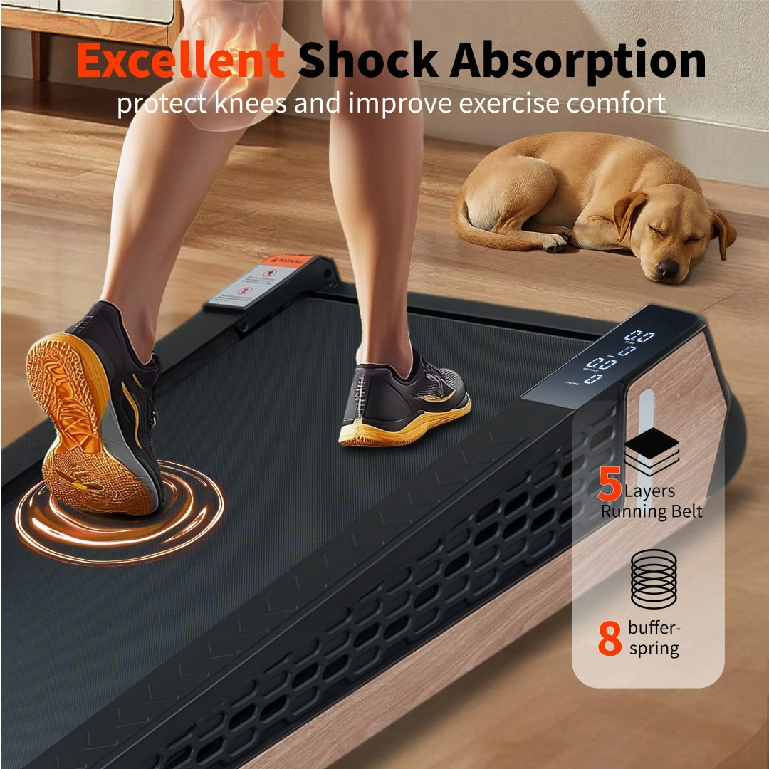 8 Incline Walking Pad Treadmill  Portable Compact Treadmills Under Desk Treadmill,  Incline Treadmills For Home Office, Upright Stand, 2.55HP Portable Treadmill With 220 Lbs Capacity LED Display.