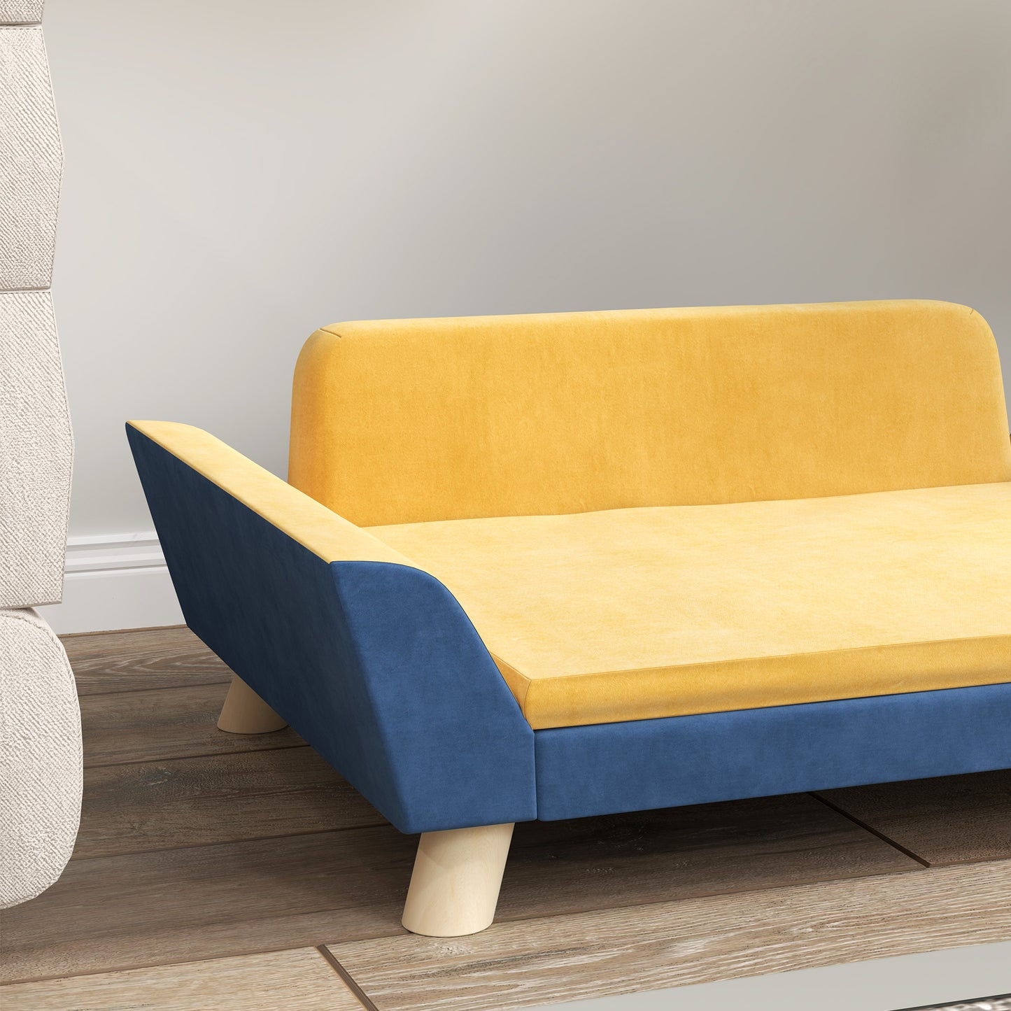 Dog Sofa Bed With Soft Cushion, Washable Cover , Orange