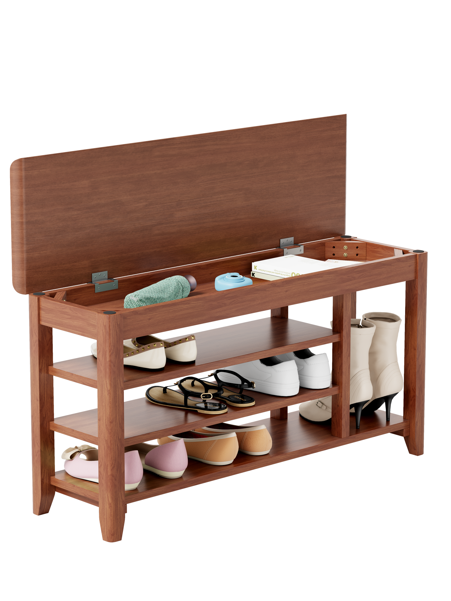 Adjustable Shoe-changing Bench, Storage Bench, Hidden Storage. With A Load-bearing Capacity Of Up To 550 Pounds, Suitable For Bedrooms And Corridors. 1 0 0 Solid Wood.