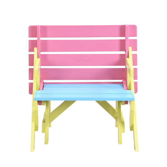 KID'S MULTI-FUNCTIONAL ARM CHAIR,TABLE  2 BENCHES  All-in-one