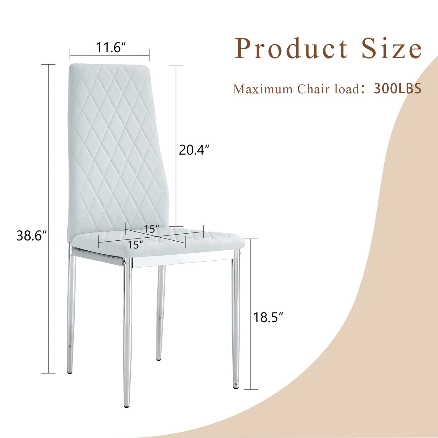 Modern Style Dining Chairs Set Of 4 In Light Gray, Essential For Minimalist Homes.Meeting Family Dining Needs,PU Material Seat,Silver Metal Legs,Blending Into Various Home Environments.W1151107274