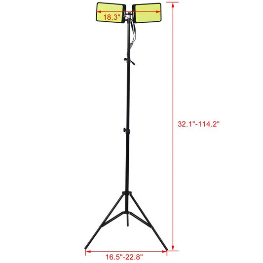 LED Work Light With Stand, 11200 Lumen Dual-Head Tripod Lights Construction, Outdoor Construction Light Stand Portable Stand Work Light With Remote, Waterproof Versatility Light For Jobsite Back-yard