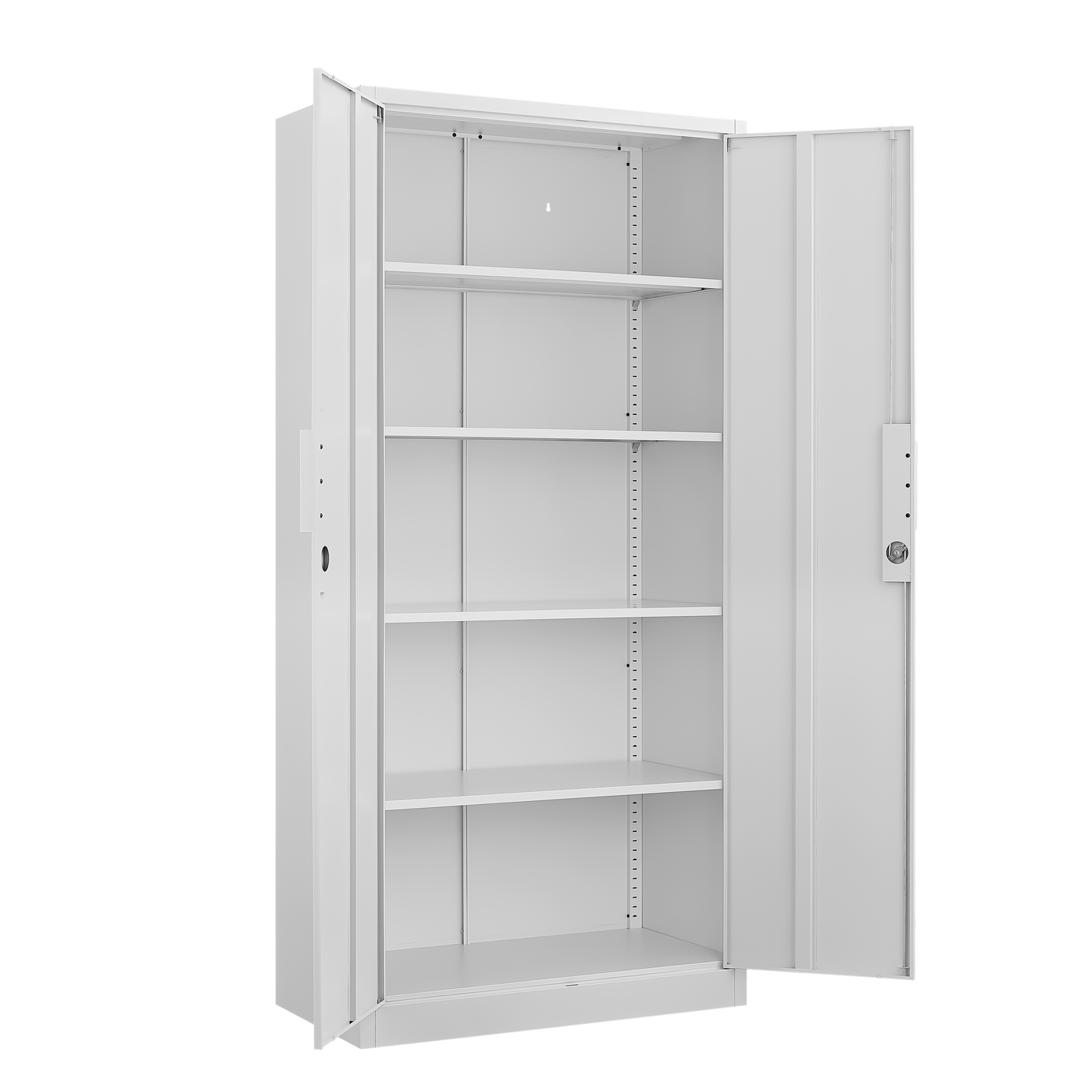 70-Inch 2-Door File Cabinet With Lock, 4 Adjustable Shelves, Heavy-Duty Steel Construction, For Commercial Office, Home Office, Legal Size & Letter File Storage, Organization Cabinet