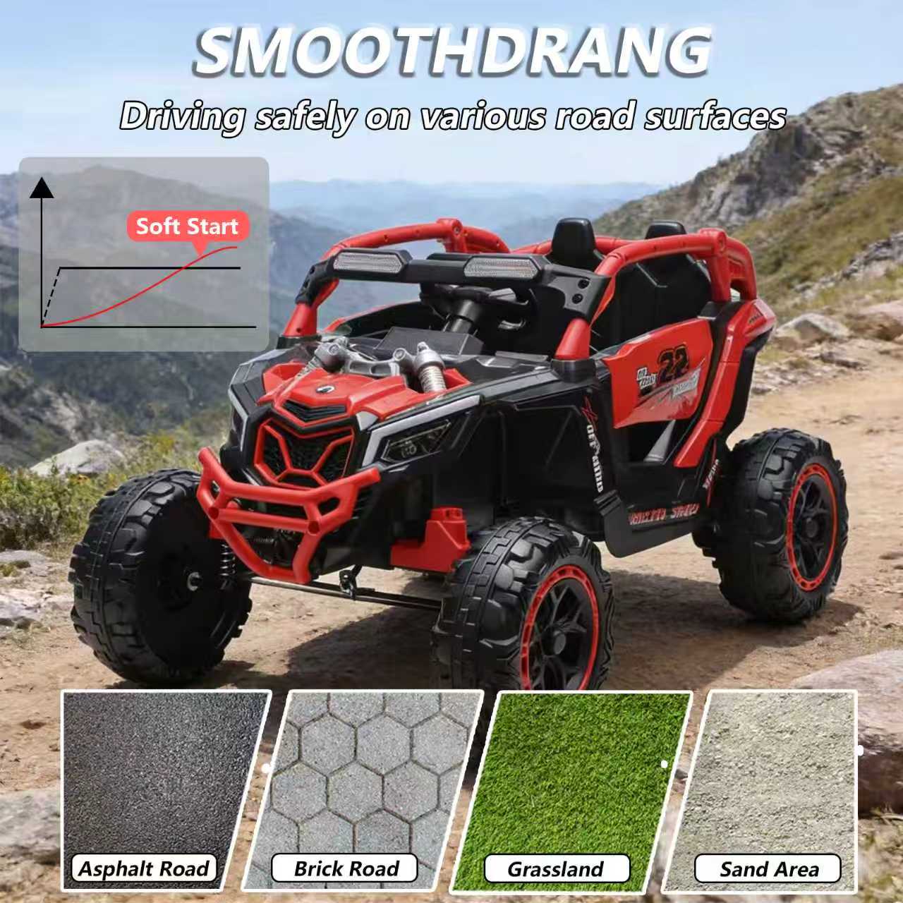 24V 400W Kids Ride On Car UTV W&Parents Remote Control,4-wheel Suspension, 3 Speed, Power Display,Bluetooth,MP3,Music,LED Light, Provide A Speed Of 4-8KM&H For Kids