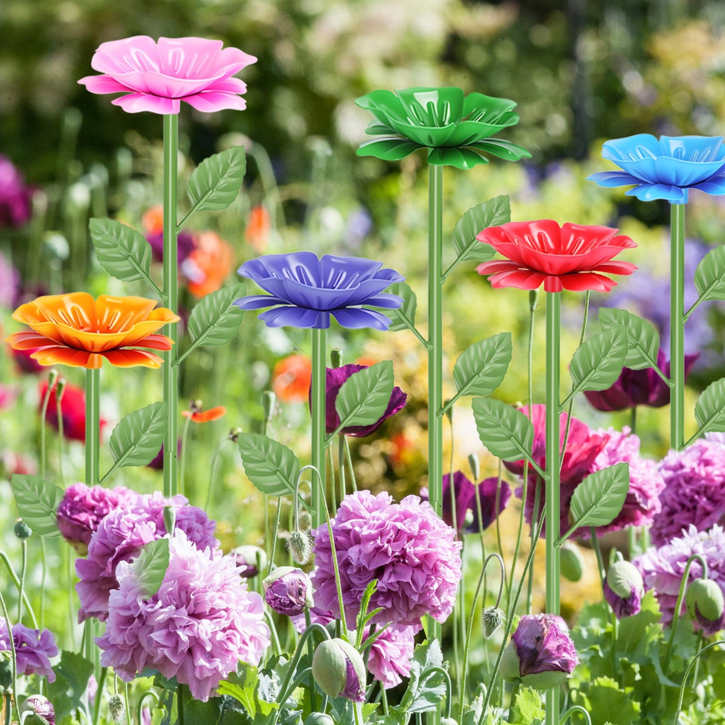 Outdoor Pollinator Water Stakes, Flower Design Bee Butterfly Waterer, Weather Resistant Anti-Drowning Basin For Yard Garden Landscape
