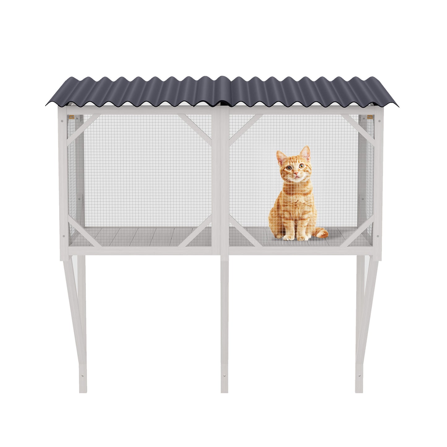 Cat Window Box, 43.3  Catio Outdoor Cat Enclosure For Sunbathing, Napping & Viewing, Window Perch For Large Indoor Cats - All Weather Use, Cat Cage