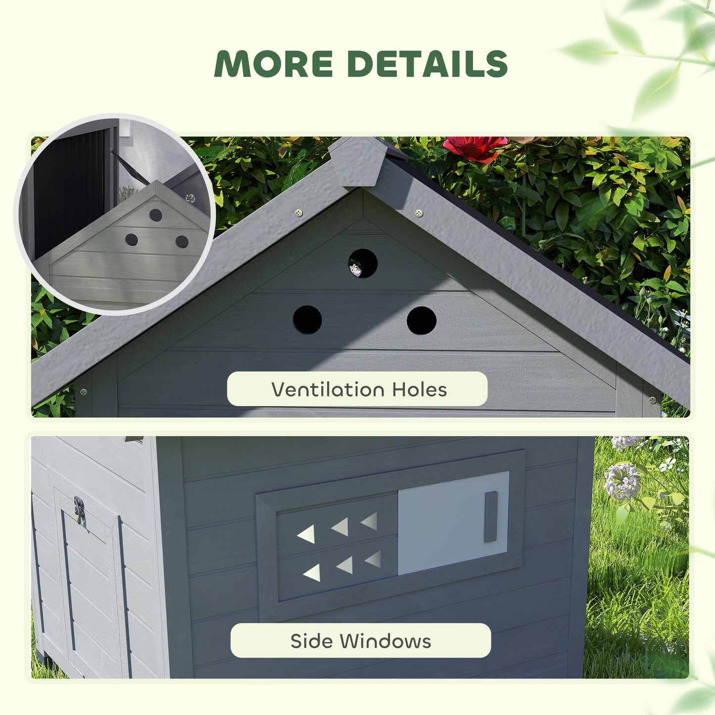 Wooden Pet House With Openable Roof & Double Doors