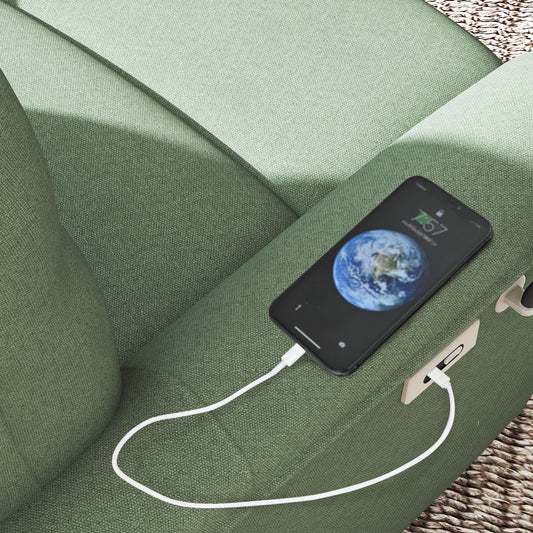 270 Power Swivel Rocker Recliner Chair W Phone Holder, Electric Glider Reclining Sofa With USB Ports, Power Swivel Glider, Rocking Chair Nursery Recliners For Living Room Bedroom Dark Green