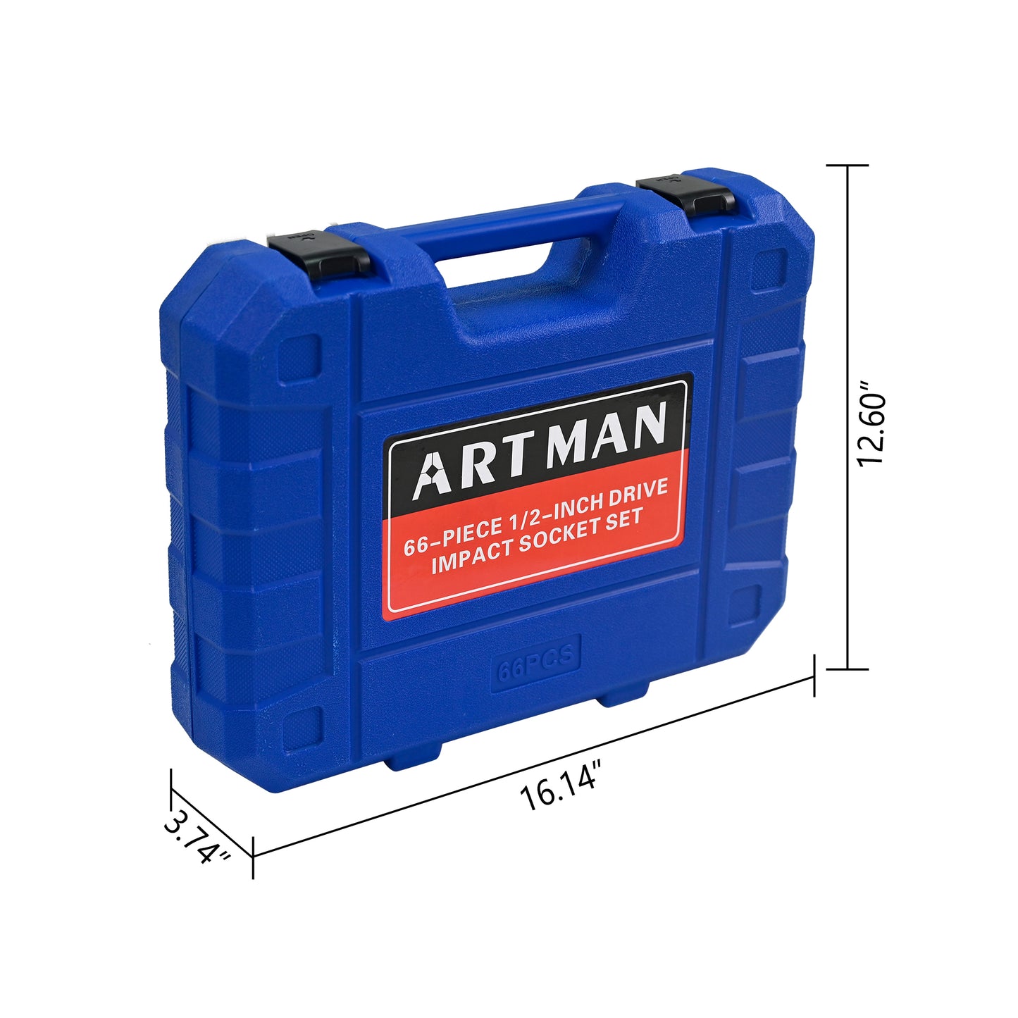 Air Tool And Accessories Kit, 66 Pieces, Long And Short Sets, Universal Short Sets, Extension Rods, Universal Connectors, Ratchet Wrenches, -Black,Blue