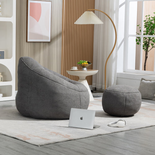 Bedding Bean Bag Sofa Chair High Pressure Foam Bean Bag Chair Material With Padded Foam Padding Compressed Bean Bag With Footrest