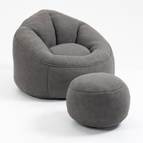 Bedding Bean Bag Sofa Chair High Pressure Foam Bean Bag Chair Material With Padded Foam Padding Compressed Bean Bag With Footrest