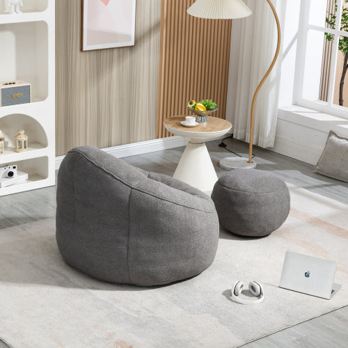 Bedding Bean Bag Sofa Chair High Pressure Foam Bean Bag Chair Material With Padded Foam Padding Compressed Bean Bag With Footrest