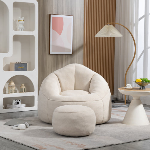 Bedding Bean Bag Sofa Chair High Pressure Foam Bean Bag Chair Material With Padded Foam Padding Compressed Bean Bag With Footrest
