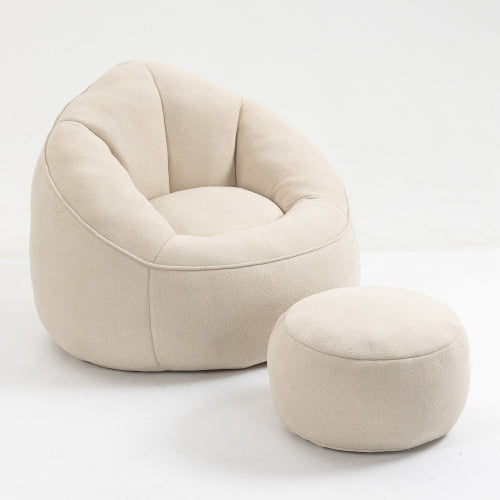 Bedding Bean Bag Sofa Chair High Pressure Foam Bean Bag Chair Material With Padded Foam Padding Compressed Bean Bag With Footrest