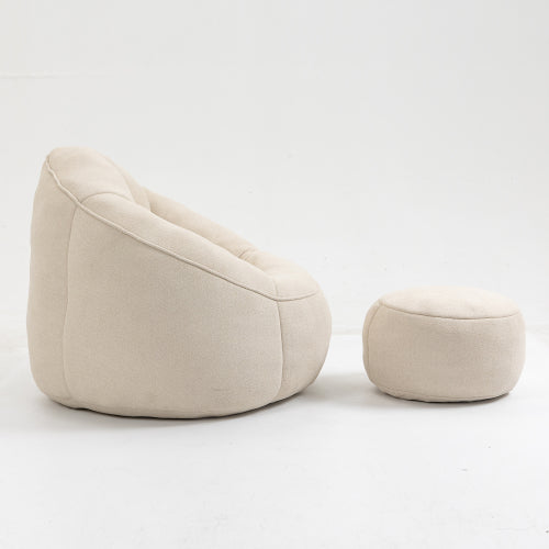 Bedding Bean Bag Sofa Chair High Pressure Foam Bean Bag Chair Material With Padded Foam Padding Compressed Bean Bag With Footrest