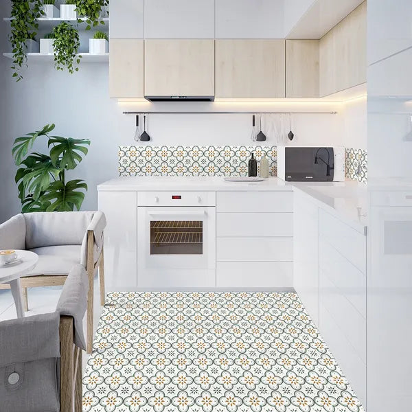 20 Pcs Self-Adhesive Floor Tiles, PVC Flooring 7.9 X 7.9 Inch Self-Adhesive Waterproof Floor Strips, Waterproof And Non-Slip Features, DIY Suitable For Living Room, Kitchen, Laundry Room, Covers 4.
