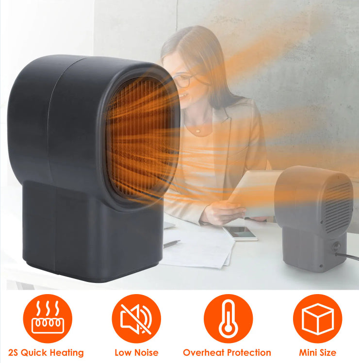 500W Portable Electric Space Heater Mini Desktop Fan Heater Personal Small Space Heater For Home Office