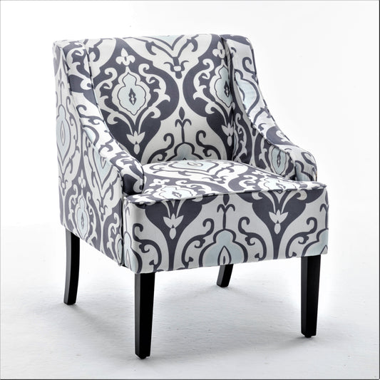 Versatile Upholstered Side Chair, Solid Wood Frame With Recessed Arms, Tapered Front Legs And Flared Back Legs, Foam & Sinuous Springs Cushioned Accent Chair For Entryway Bedroom Dining Room