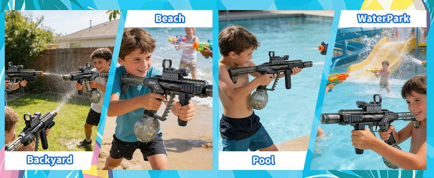 Tactical Modular Electric Water Gun Toy, Rechargeable, Summer Pool Party Water Fight Gift