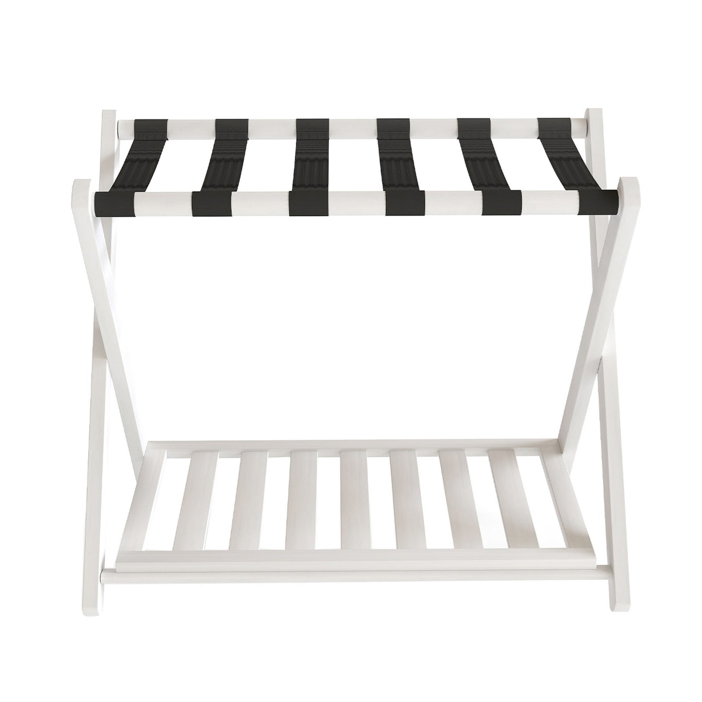 Luggage Rack Foldable Thickened Bamboo Suitcase Stand With Storage Shelf For Hotel Bedroom Guest Room