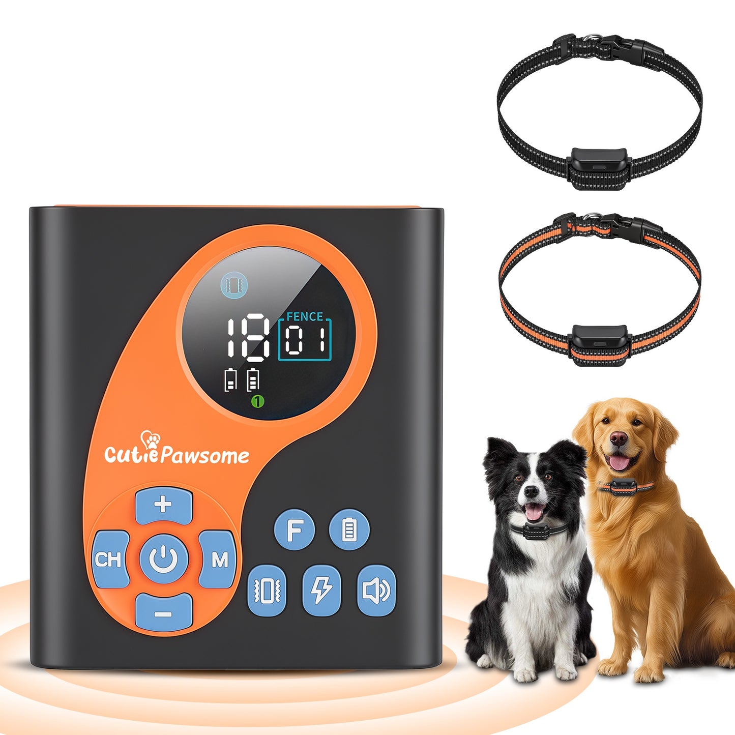 2 In 1 Wireless Dog Fence System With Training Collar Invisible Dog Fence IP68 Waterproof With 722FT Adjustable Range Beep Vibration Static Shock