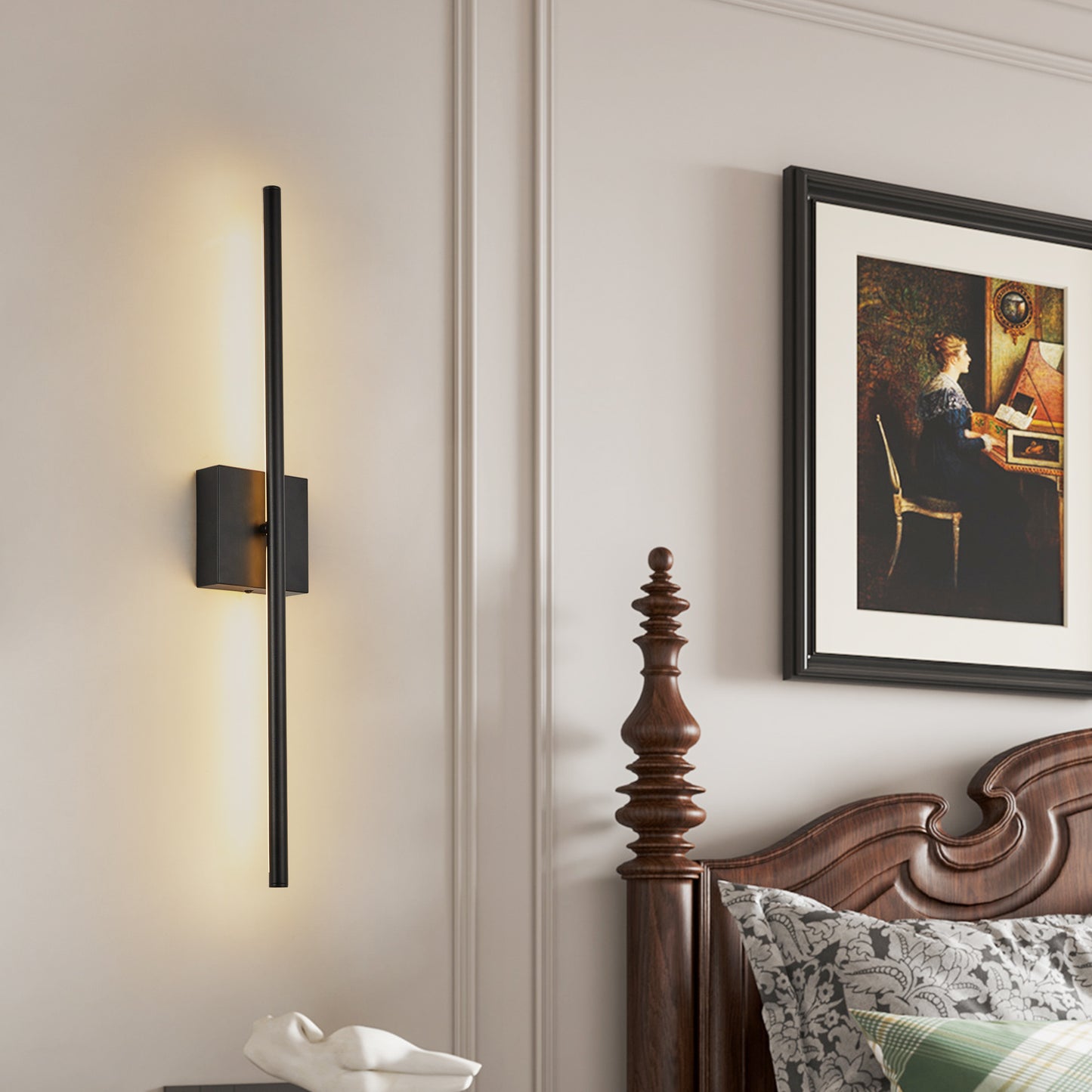 28  2-Pack Modern LED Wall Sconce, Minimalist Indoor Wall Light Fixtures, Black Matte Finish For Living Room, Bedroom, Hallway, Hotel, And Home Decor