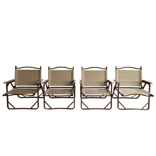 Comfy Foldable And Portable Chair With Armrests Aluminium Frame, Travel Kermit Chair Easy To Fold And Carry,Set Of 4 , For Children