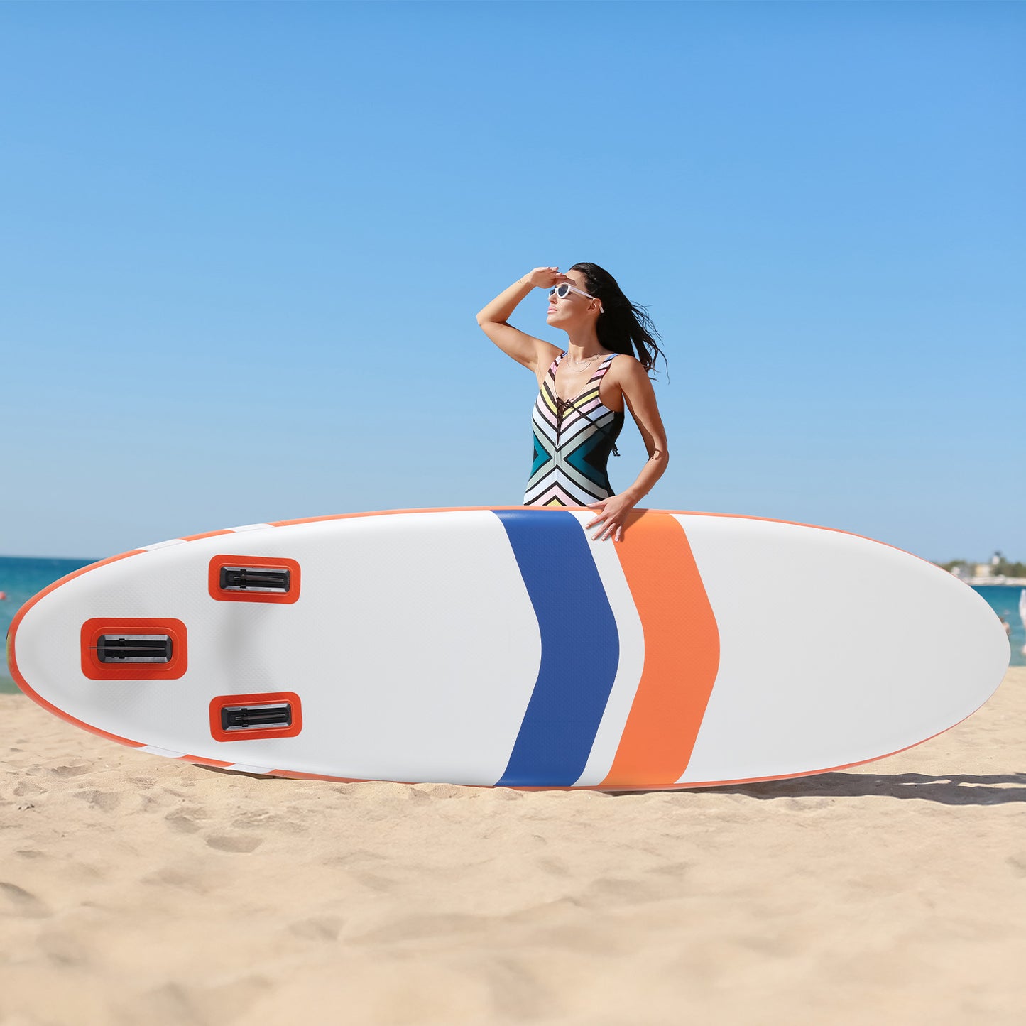 Inflatable Stand Up Paddle Boards 10 Ft 5 In With Premium SUP Paddle Board Accessories, Wide Stable Design, Non-Slip Comfort Deck For Youth & Adults