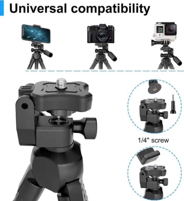 Portable And Adjustable Flexible Phone Tripods Camera Stand Holder With Wireless Remote And Universal Phone Mount