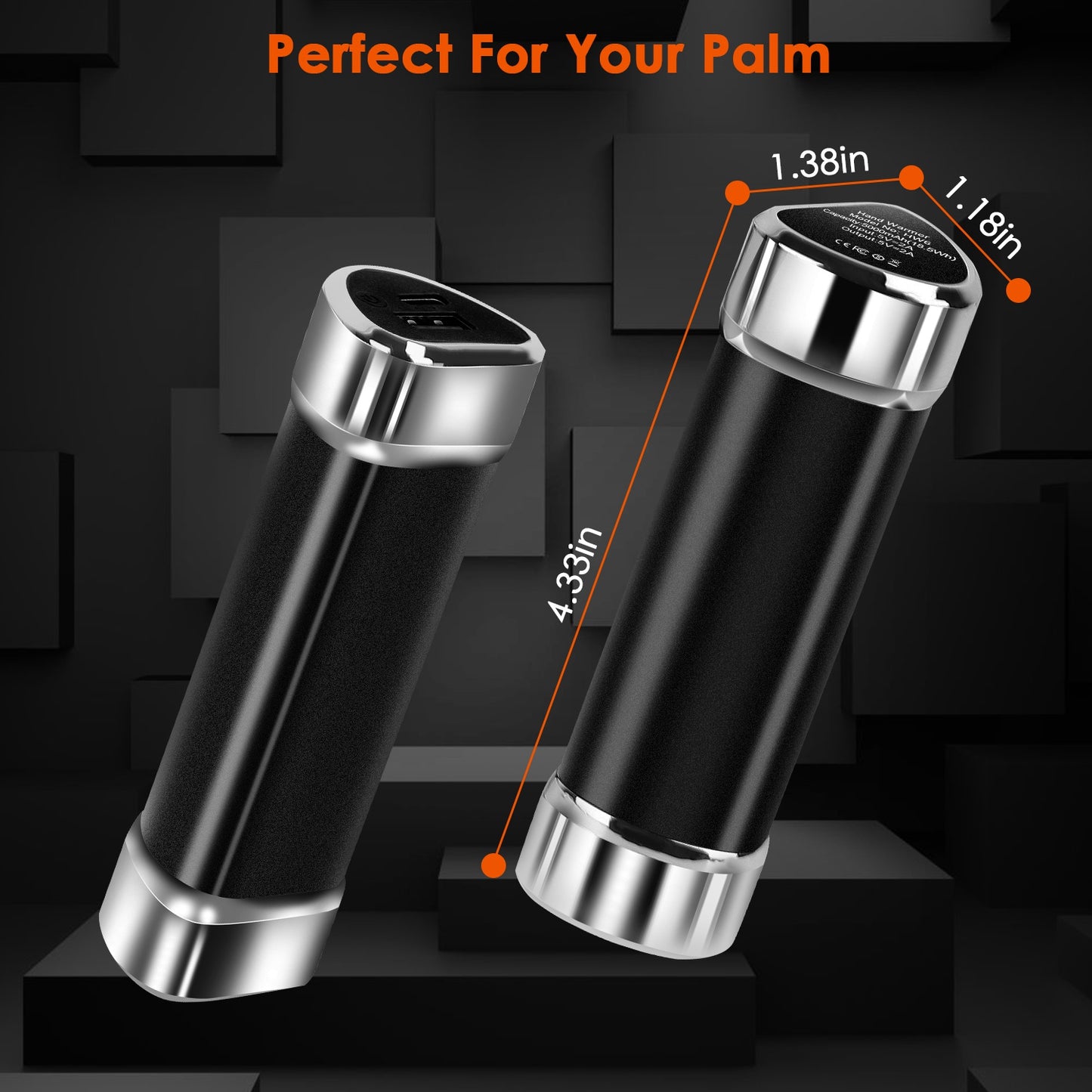 2 Packs Split-Magnetic Handwarmers 2 In 1 Portable Electric Pocket Heater Power Bank Portable Charger With 3 Heating Levels For Camping Hunting Fishing Skiing