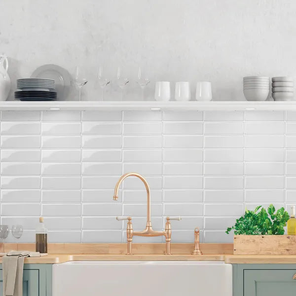 10pcs Self-Adhesive Splash Wall Tiles, 10x10 Inch Self-Adhesive 3D Wall Stickers, White Wall Decals Patial Sense, Suitable For Kitchen And Bathroom Walls, Easy DIY Home Decoration, Covers 3.47 Squa