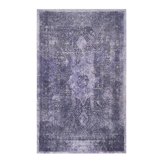 MAVAL Anthracite Washable Rug 6x9 Area Rug  Anthracite, 6' X 9'