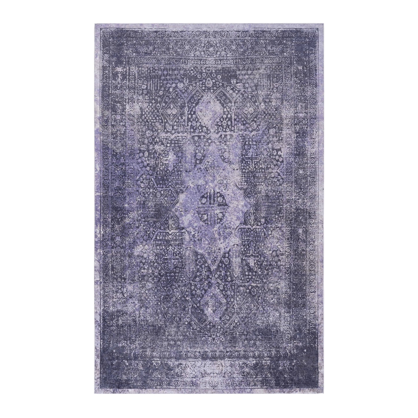 MAVAL Anthracite Washable Rug 8x10 Area Rug  Anthracite, 8' X 10'