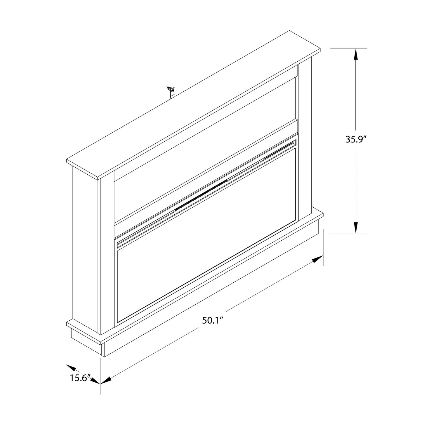 Ellsworth Wide Modern Electric Fireplace Insert With Mantel And Remote Control