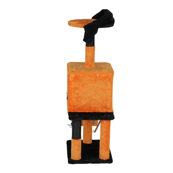 39.4inch Halloween Cat Tree, Cat Tower Cat Tree For Indoor Cats With Spacious Cat Condo, Sisal Scratching Posts, Hanging Toys, Orange & Black