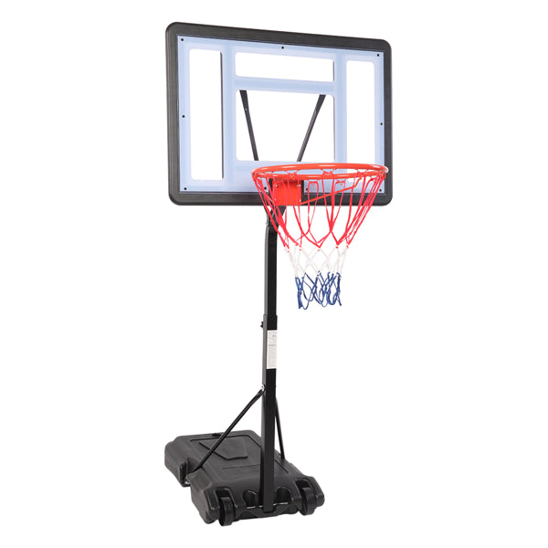 Same Model Code 13290080-HY-B064S Portable Movable Swimming Pool PVC Transparent Backboard Basketball Stand Basket Adjustment Height 1.15m-1.35m Maximum Applicable For 7 - Ball