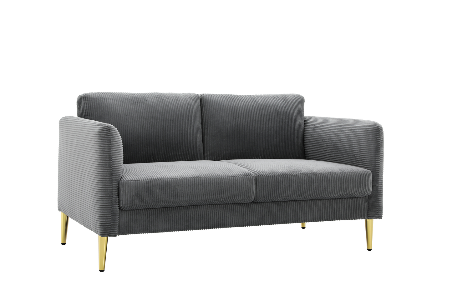 60.63   Wide Modern Corduroy Loveseat, Plush Upholstered Cushions, Solid Wood Frame, Compact Living Room And Apartment Furniture