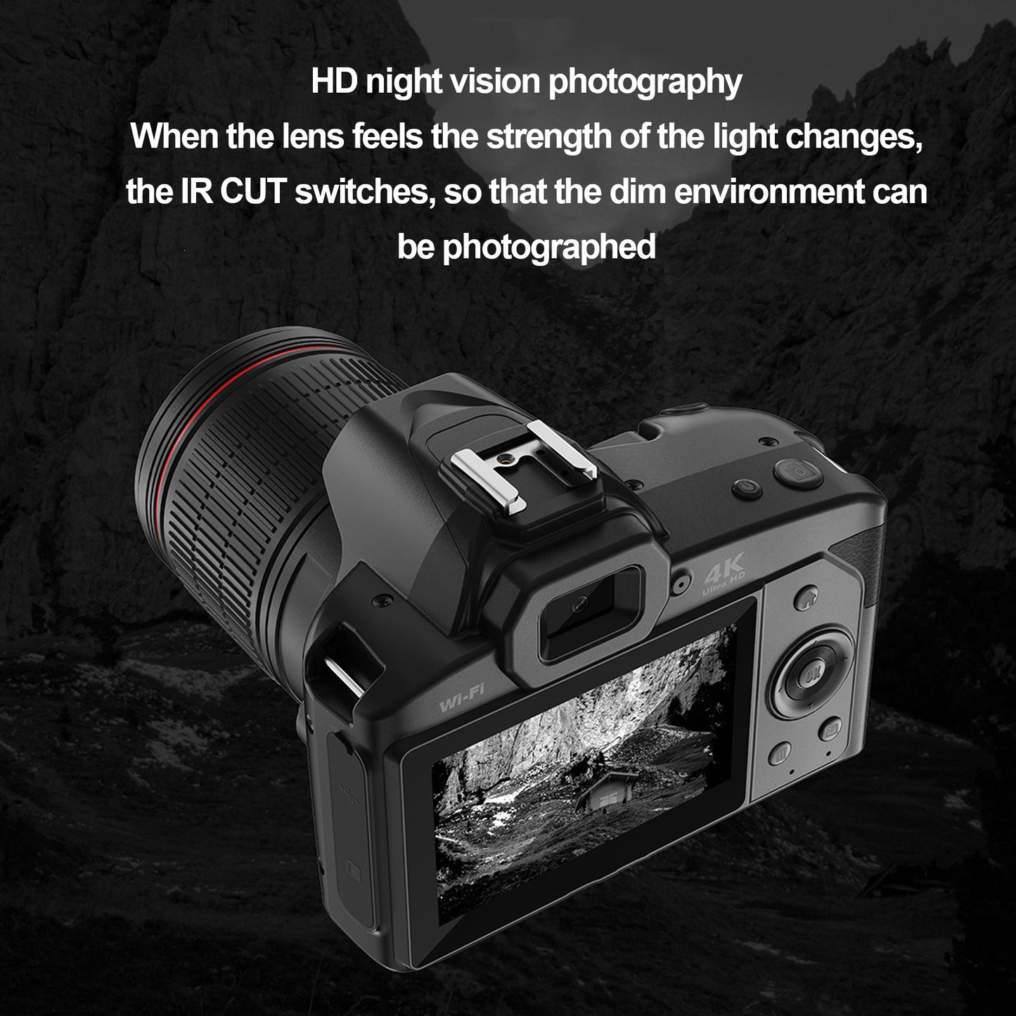 Digital Camera 3 Inch IPS Screen 4K 64MP 16x Digital Zoom Night Vision Wireless Dual Cameras Camcorder With Memory Card 32G