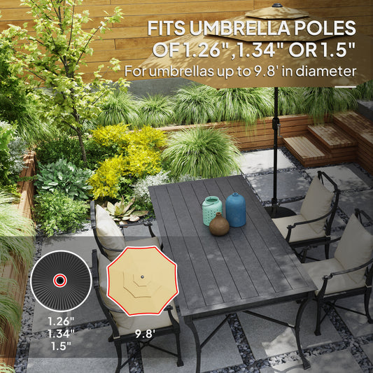 Round Patio Umbrella Base Holder, Heavy Duty Outdoor Umbrella Stand Base, Filled Up To 62lbs With Stand Or 51lbs With Water For Garden, Poolside, Black