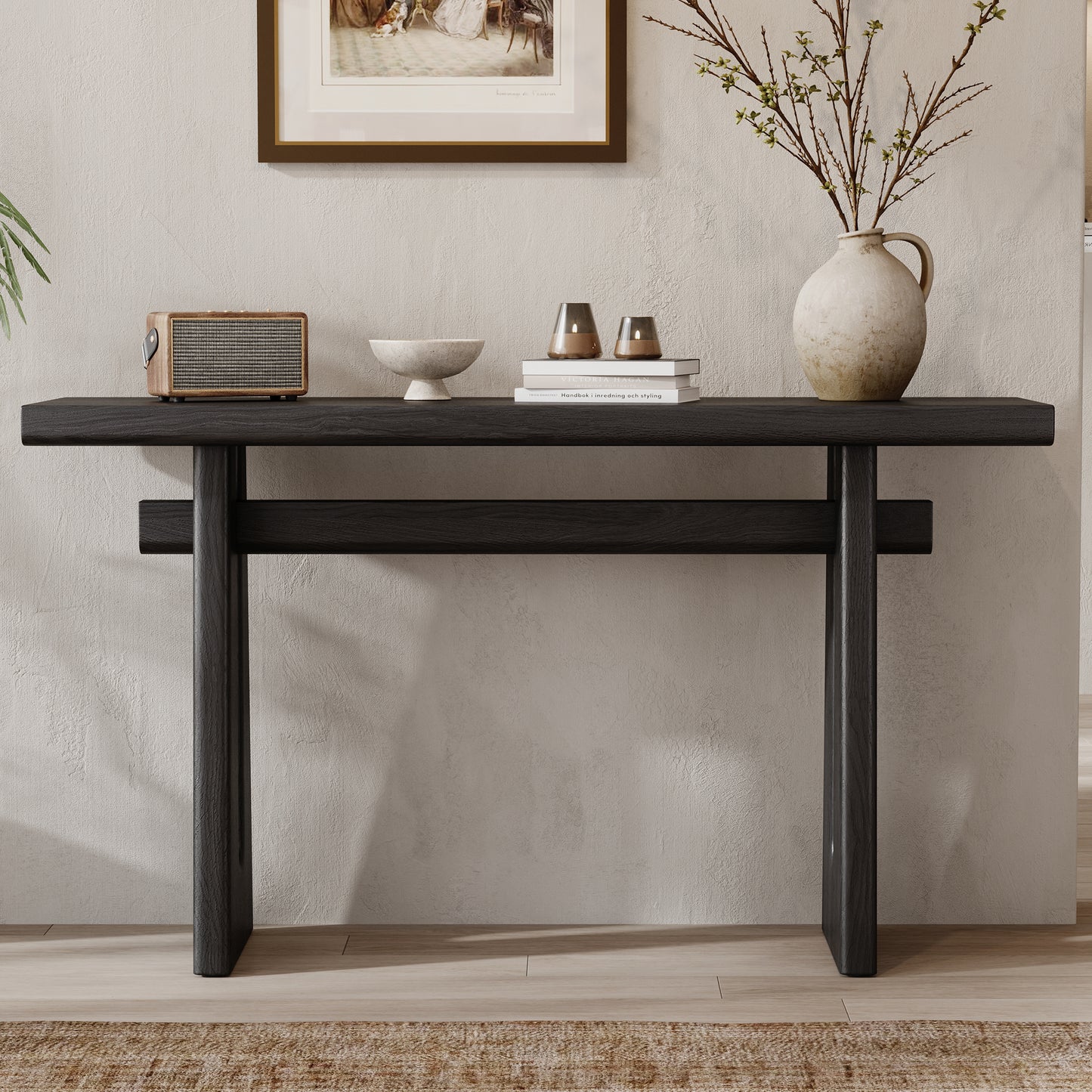 Mirod Elegant Console Table With Geometric Silhouette Perfect Architectural Touch For Living Room, Entryway, Hallway