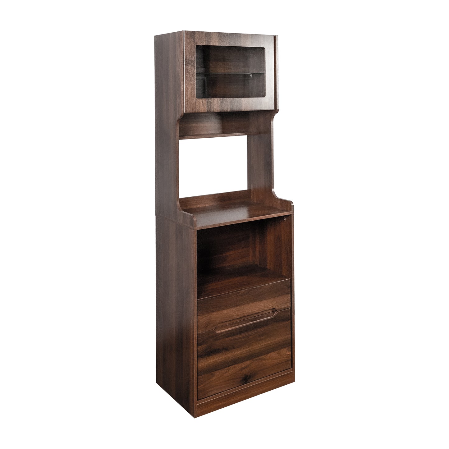 Kitchen Pantry Hutch Storage Cabinet, Farmhouse Kitchen Hutch Buffet Cabinet With Microwave Stand, Freestanding Buffet Sideboard Coffee Bar Cabinet