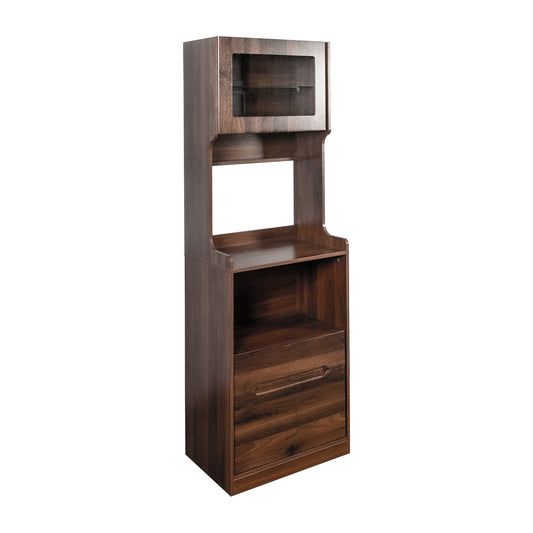 Kitchen Pantry Hutch Storage Cabinet, Farmhouse Kitchen Hutch Buffet Cabinet With Microwave Stand, Freestanding Buffet Sideboard Coffee Bar Cabinet
