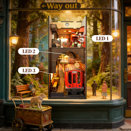 Sales Are Prohibited On The TEMU And SHEIN - 3d Wooden Puzzle For Adults Baker Street Book Nook With Lights Model Kit Dollhouse DIY Miniature House Birthday And Christmas Gifts