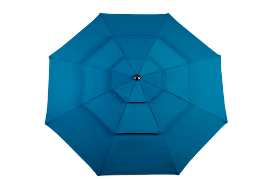 Aluminium 10ft 3 Tier Auto-tilt Umbrella ,Outdoor Patio Umbrella - Market Table Pool Deck Umbrella Base Not Included   Dark Blue
